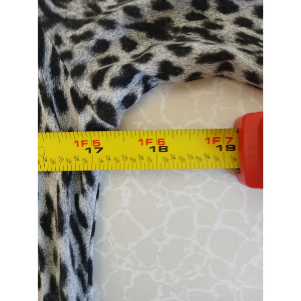 Michael Kors Womens M Leopard Cowlโ Neck Top Long Sleeve Stretch Sexy Evening - Picture 11 of 15